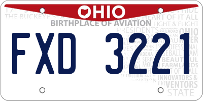 OH license plate FXD3221