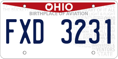 OH license plate FXD3231