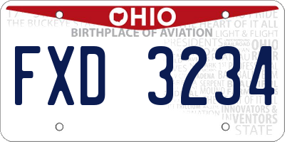 OH license plate FXD3234