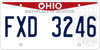 OH license plate FXD3246