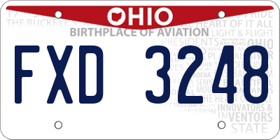 OH license plate FXD3248