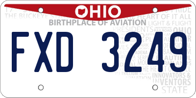OH license plate FXD3249