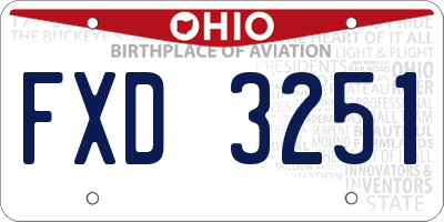 OH license plate FXD3251