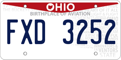 OH license plate FXD3252