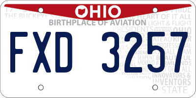 OH license plate FXD3257