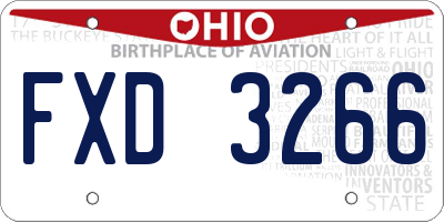 OH license plate FXD3266