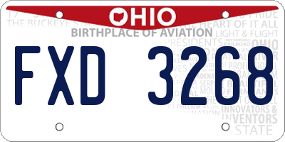 OH license plate FXD3268
