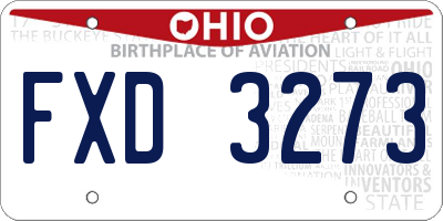 OH license plate FXD3273