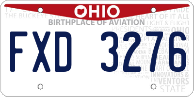 OH license plate FXD3276
