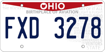 OH license plate FXD3278