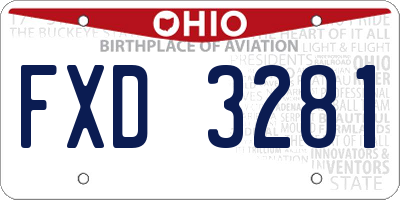 OH license plate FXD3281