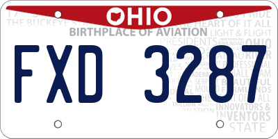 OH license plate FXD3287