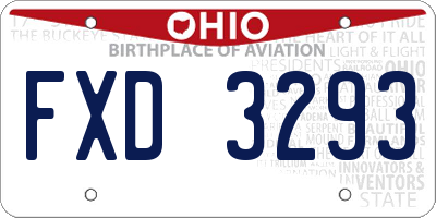 OH license plate FXD3293