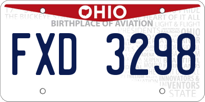 OH license plate FXD3298