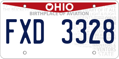 OH license plate FXD3328