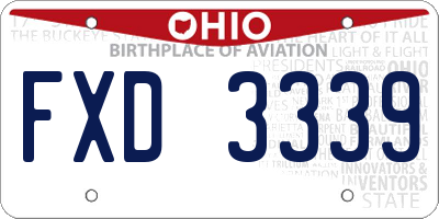 OH license plate FXD3339