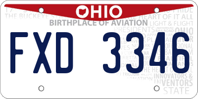OH license plate FXD3346