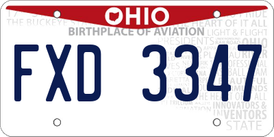 OH license plate FXD3347