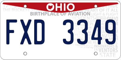 OH license plate FXD3349