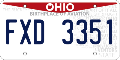 OH license plate FXD3351