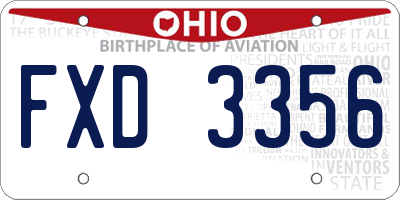 OH license plate FXD3356