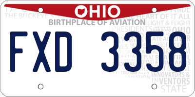 OH license plate FXD3358