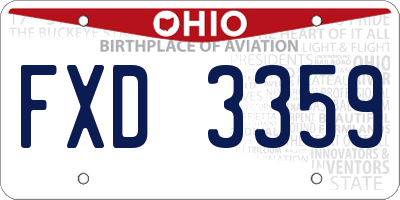 OH license plate FXD3359