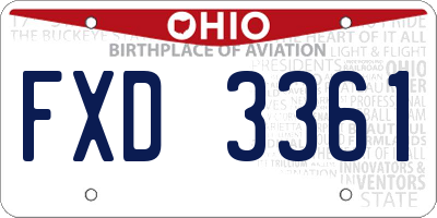 OH license plate FXD3361