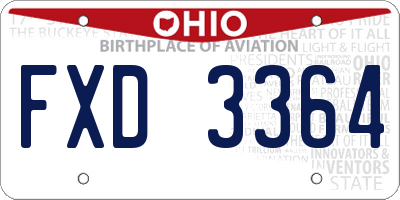 OH license plate FXD3364
