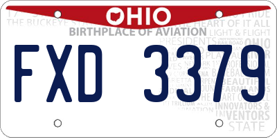 OH license plate FXD3379