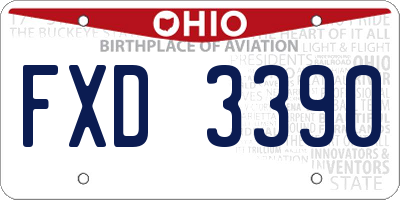 OH license plate FXD3390