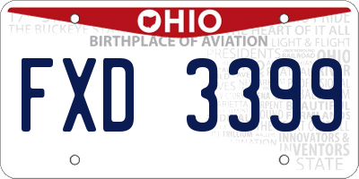 OH license plate FXD3399
