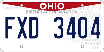 OH license plate FXD3404