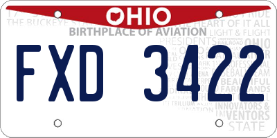 OH license plate FXD3422