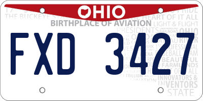 OH license plate FXD3427
