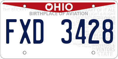 OH license plate FXD3428