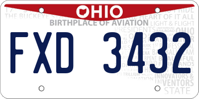 OH license plate FXD3432