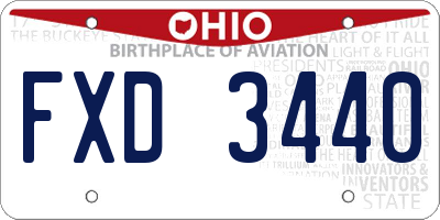 OH license plate FXD3440