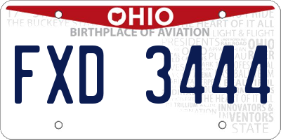 OH license plate FXD3444