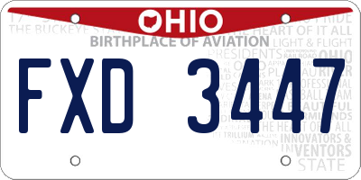 OH license plate FXD3447