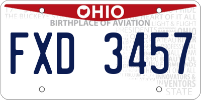 OH license plate FXD3457