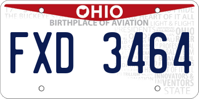 OH license plate FXD3464