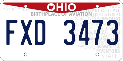OH license plate FXD3473
