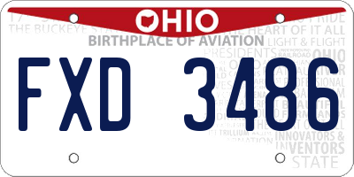 OH license plate FXD3486