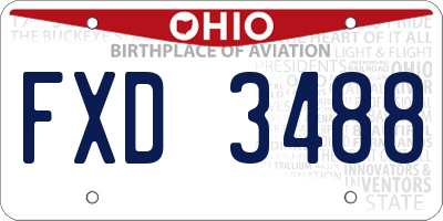 OH license plate FXD3488