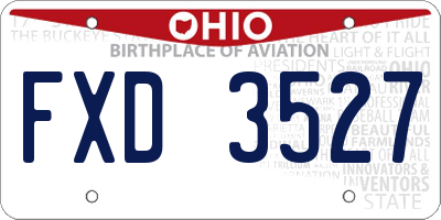 OH license plate FXD3527