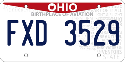 OH license plate FXD3529