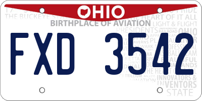 OH license plate FXD3542