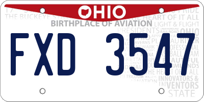 OH license plate FXD3547