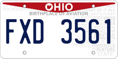 OH license plate FXD3561